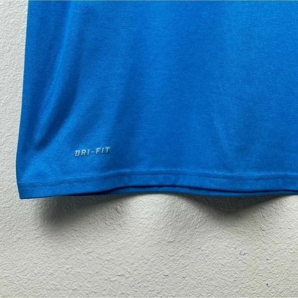 Nike T-Shirt Men's Sz L Dri-Fit Crew Neck Short Sleeve Athletic Training Blue - Picture 8 of 10